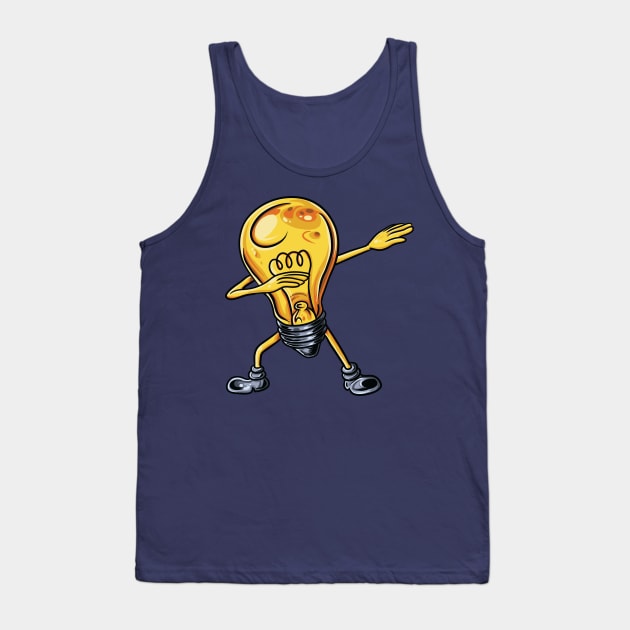 Funny Dabbing Lightbulb Electrician Watt Kids Gift Tank Top by Freid